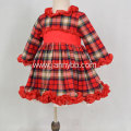 High quality check flannel fabric winter girls dress